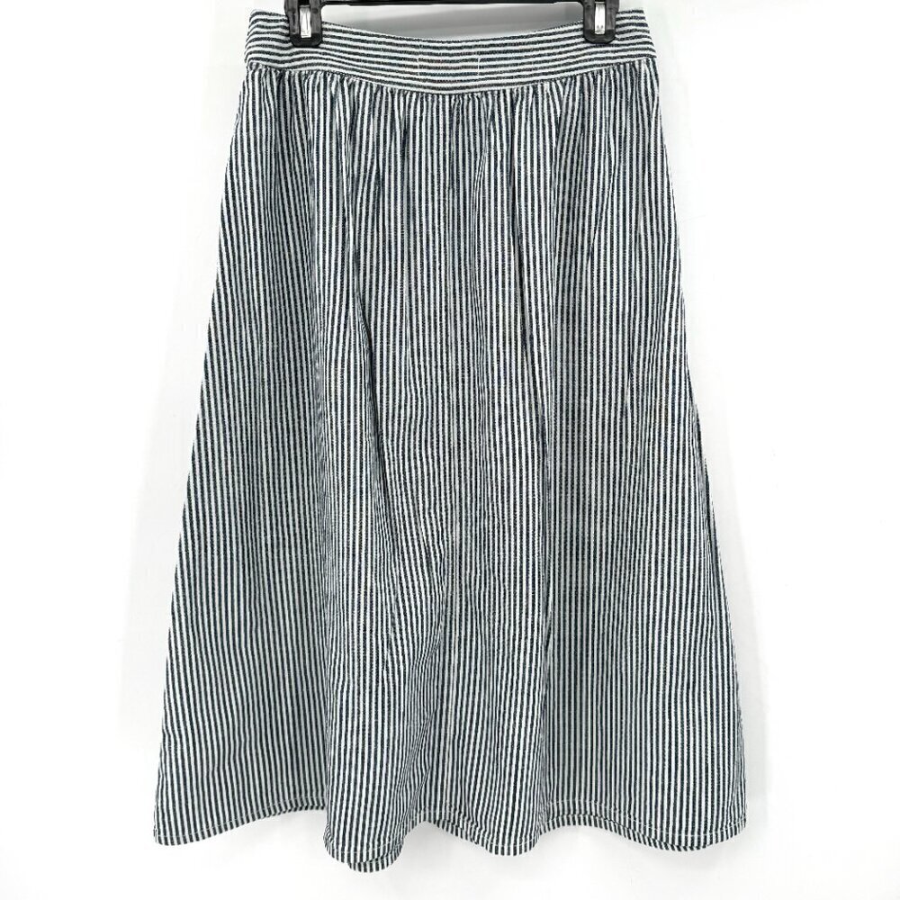 Madewell Palisade Button Front Chambray Stripe A-Line Lined Boho Lightweight 8 M - Picture 7 of 9